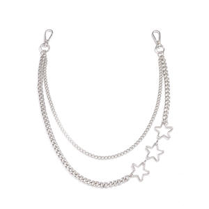 Cadena de cintura de doble capa con diseño de estrella de hip hop, de aleación de zinc, para fiestas, unisex. - Product Image 5
