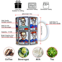 Mug caricature de l'équipe du FC Barcelone en gros, tasse à café en céramique personnalisable pour les fans du Barça