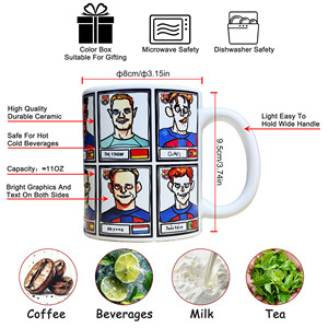 Taza de Cerámica con Caricatura del Equipo del FC <span class=keywords><strong>Barcelona</strong></span>, Personalizable, para Aficionados al Barça - Product Image 5