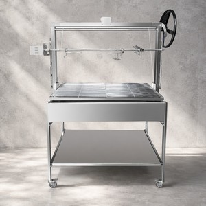 Parrilla Santa María de 1200 mm con Asador Giratorio, Elevación Manual con Volante, Acero Inoxidable, Parrilla <span class=keywords><strong>Argentina</strong></span> para Asar Cordero Entero - Product Image 4