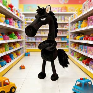 Llavero de peluche de la mascota del Año del Caballo 2026, diseño de muñeco oscuro, personalizado, súper suave, de algodón PP, para alivio del estrés, ideal para cumpleaños - Product Image 1