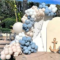 Fabricant de ballons en gros – Ballons en latex bleu poussière et blanc de 12 pouces pour hélium, décoration de fête costière, anniversaire, baby shower, mariage
