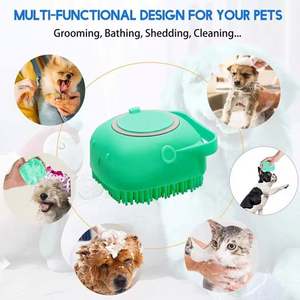 Cepillo de Baño de Silicona Suave para Perros, Cepillo de Masaje para Baño de Perros Grandes, Dispensador de Champú, Cepillo de Baño para Mascotas - Product Image 5