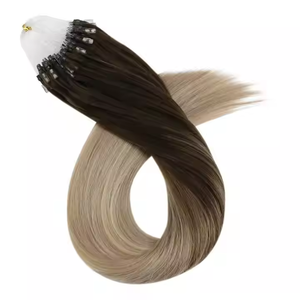 Extensions de cheveux naturels européens vierges, lisses, ombrés <span class=keywords><strong>beige</strong></span> blond, 10-26 pouces, finition naturelle, micro-anneaux, best-seller d'usine - Product Image 1