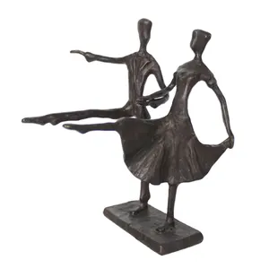 Metallo di arte e artigianato in bronzo coppia di ballo di scultura per la decorazione domestica