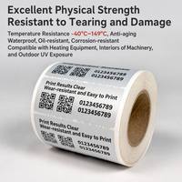 Étiquette autocollante personnalisée 3M 7872 en PET holographique argenté, résistante à l'huile, pour transfert thermique, étiquette code-barres, imperméable, durable, découpée sur mesure pour