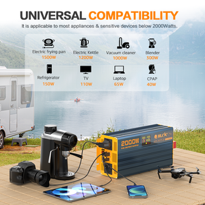 Thiết kế mới không dây điều khiển từ xa tinh khiết Sine Wave INVERTER 12V đến 220V 4000W 5000W 24V 48V năng lượng mặt trời Power Inverter - Product Image 5