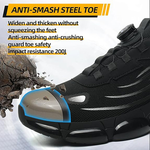 JIANKUN Herren Arbeitsschuhe mit Automatischer Schnalle, Stahlkappe, Durchtrittsicher und Stoßfest, Herren Sneaker Sicherheitsschuhe, Direkt ab Werk - Product Image 4