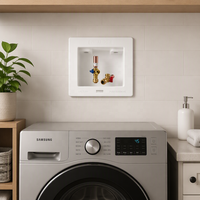 Boîtier de sortie pour machine à laver CUPC NSF 372 sans plomb, conforme à la norme NSF 61, avec vannes à boisseau sphérique, raccord rapide 1/2 pouce x 3/4 pouce MHT