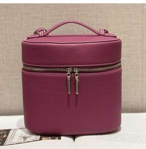 Bolso de Almacenamiento Multifuncional de Cuero Genuino de Primera Capa, Hecho a Mano con Hilo, para Maquillaje y Viajes, de Alta Gama, con Correa Cruzada y de Hombro - Product Image 1