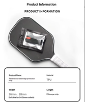 Cinta Protectora de Borde para Raqueta de Pádel de TPU de Alta Calidad, Diseño de Diseñador, para Protección de Raquetas, Duradera, Portátil, para Entrenamiento y Entretenimiento