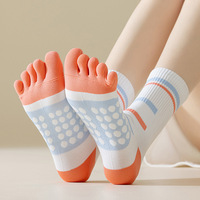 Chaussettes de compression mi-mollet pour femme, en nylon, à cinq orteils séparés, anti-frottement, respirantes, absorbant la transpiration et désodorisantes, pour la corde à sauter