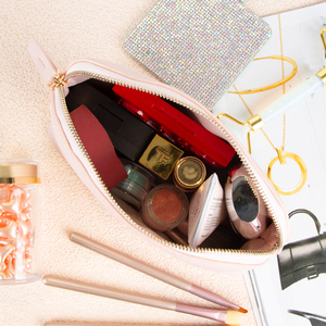 定制标志简单外壳形状收纳器美容盒Pu皮革化妆收纳袋专业旅行化妆包 - Product Image 3