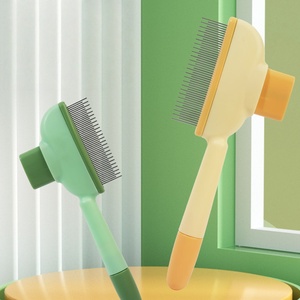 Peigne démêlant pour animaux de compagnie <span class=keywords><strong>pas</strong></span> <span class=keywords><strong>cher</strong></span> Dents douces en acier inoxydable pour un enlèvement sûr Nœuds de fourrure emmêlés Conception de dents longues et courtes Toilettage sûr - Product Image 2