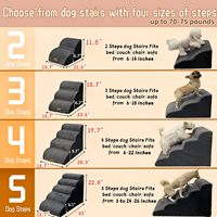 Zmaker 2/3/4/5 Step Dog rampe d'escalier pour lits canapés 30D éponge escaliers pour animaux de compagnie rampe antidérapante pour animaux de compagnie