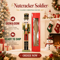 Casse-noix en bois fait main de 55,5 cm, motif soldat émeraude nacré, décoration militaire de Noël, vente en gros directe usine