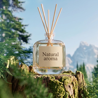 Flacon diffuseur de parfum carré de luxe, moderne et esthétique, transparent, 150 ml et 200 ml, pour la décoration intérieure