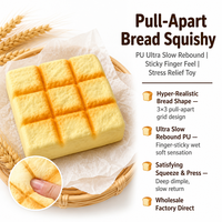 Southpeak Toy Pull Apart Bread Squishy Sticky Finger PU Ultra Slow Rising Fidget Toy Squeeze Stress Relief Squishy Factory OEM