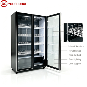 Enfriador Vertical de Bebidas con Puerta de Vidrio para Supermercado, Exhibidor de Bebidas con Puerta de Vidrio, Refrigerador Coca-Cola - Product Image 2