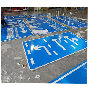 Tanda lalu lintas jalan aluminium Led biru lalu lintas dan keselamatan tanda kontrol lalu lintas peringatan jalan raya - Product Image 6