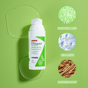 Vendita all'ingrosso Disaar acido salicilico & Ceramide siero per la cura del <span class=keywords><strong>viso</strong></span> Acne siero con radice di liquirizia <span class=keywords><strong>antibatterico</strong></span> liscia il siero della pelle - Product Image 1