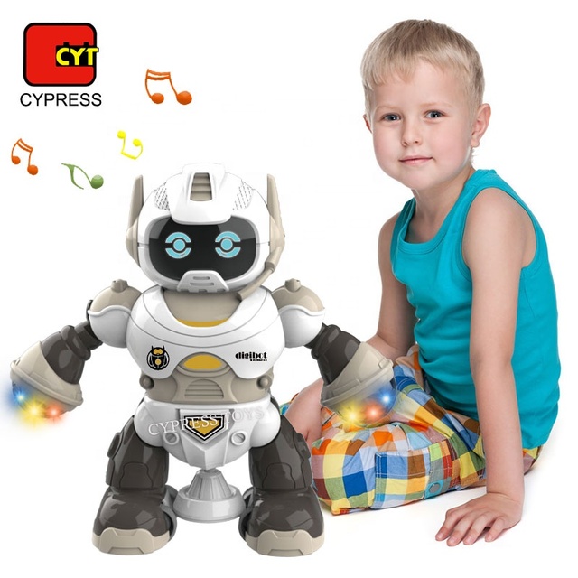 Newest Items Electronic Rotation Light Music Kids Robot Toy Electronic Intelligent Robot Kids Toy
