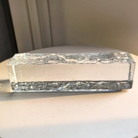 Brique de verre solide JYG, couleur personnalisable, 200x50x50mm, motif double cristal de glace, pour décoration murale d'hôtel, vente en gros