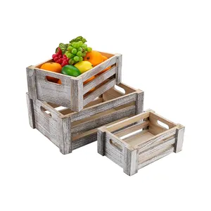 Vintage rustic cheap wooden fruit vegetable crates boxes for sale