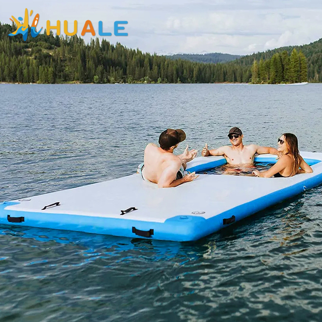 Inflatable Floating Dock Platform for Boats Jet Ski Drop Stitch Muelle Flotante Inflable Swim Island Water Dock Custom Shape OEM