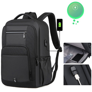 Mochila para Portátil Personalizada para Hombre, Gran Capacidad, Negra, con Carga USB, Impermeable, Duradera, de Oxford, para Viajes, Escuela, Negocios - Product Image 3