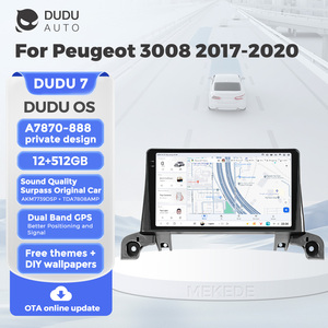 DUDUAUTO Adatto per <span class=keywords><strong>Peugeot</strong></span> <span class=keywords><strong>3008</strong></span> 2017-<span class=keywords><strong>2020</strong></span>, Sistema Multimediale Android Modificato con Navigazione Bluetooth, Car-play e Schermo Retrovisore - Product Image 1