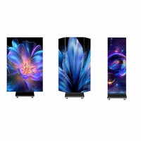 Display LED Pubblicitario HD P2.5 P1.5 P1.8 P2, Schermo LED Bifacciale, Poster LED Pieghevole a Tre Ante, Display LED Richiudibile
