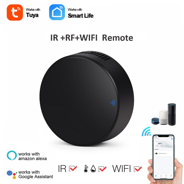 Tuya Smart Home WiFi+RF App Control Temperature Humidity Infrared Remote Control Air Conditioner TV Remote Timing Pet Caring