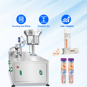 Compacta bebida energética vitamina C tabletas efervescentes máquina de embalaje de tubo de plástico taponadora para tableta caramelo - Product Image 1