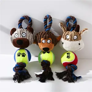 Interactive Squeaky Dog Hooked Plush Toys Monkey Bear Plush Toys for Small Dogs