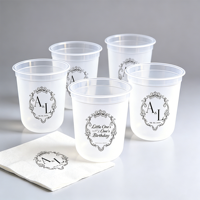 Gobelet jetable en PP de 500 ml (16 oz) avec couvercle, personnalisable avec logo, pour smoothies, boissons, bubble tea, jus, cocktail, plastique rigide givré 500 cc