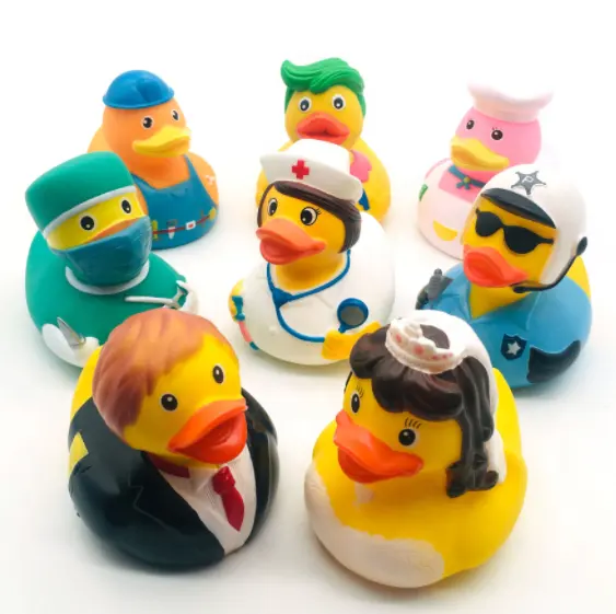Pato de goma flotante para niños, juguete de baño, varios estilos, amarillo, venta al por mayor