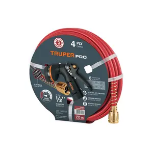 Juego de 5 piezas: Manguera MAN-20X1/2X y pistola de riego PR-208, TRUPER - Product Image 1