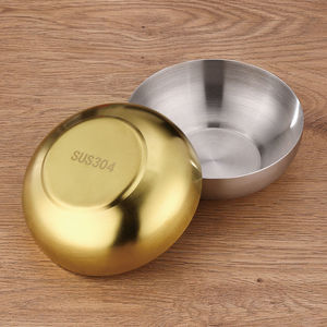 Stainless Steel Bowls 304 Golden Silver For Rice Kimchi Dipping <b>Sauces</b> Home Use Dishwasher Safe - Product Image 3