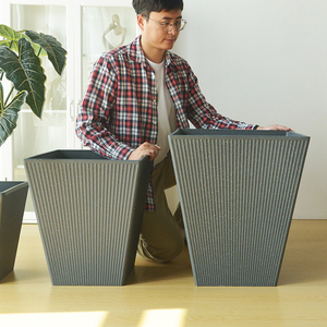 <strong>Square</strong> <strong>Large</strong> Diameter Vertical Stripes Breathable Durable Flower Pot Plant All-match Thickened Indoor Balcony Paradise <strong>Planters</strong> - Product Image 6