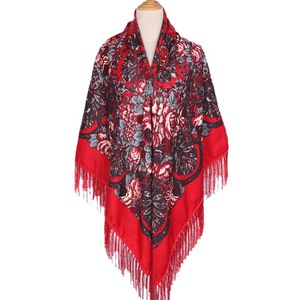 Écharpe carrée en polyester grande taille de style chinois, motif floral imprimé, pour femme, idéale pour les tenues de soirée européennes et américaines - Product Image 5