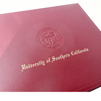 Porta Diplomas de Cuero PU, Carpeta de Cuero para Certificados, Funda para Informes A4 con Logotipo y Tira Decorativa en el Lomo