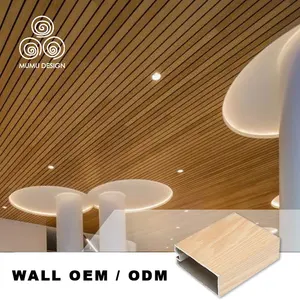 MUMUハウスデザイン室内装飾偽アルミニウムMDF木製スクエアタイル木製天井パネル