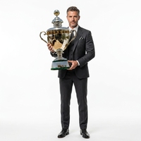 Trophée sportif de la Ligue des Champions avec logo personnalisé, trophée en résine personnalisé gravé