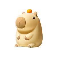 Veilleuse LED USB Mini Moderne en Silicone, Design Capybara Mignon, Contrôle Tactile, Blanc Chaud, Intensité Réglable, Fonctionnant sur Piles, pour Chambre d'Enfants