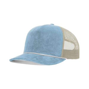 Vente en gros de haute qualité 5 panneaux casquette de camionneur en velours côtelé avec dos en maille souple respirante taille réglable chapeau de sport pour hommes femmes - Product Image 6