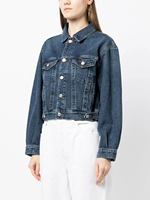 Veste denim pour hommes brodée personnalisée Street Style décontracté pour l'extérieur avec logo sur le devant Streetwear à la mode pour l'hiver