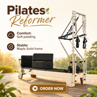 MJD W23A Dayanıklı Akçaağaç Pilates Reformer Yarı Yüksek Kuleli İki'si Bir Arada Çok Fonksiyonlu Yoga ve Fitness Sistemi