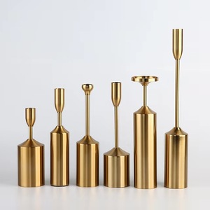 Bougeoirs de luxe en <span class=keywords><strong>laiton</strong></span> <span class=keywords><strong>doré</strong></span>, décoration intérieure, porte-bougies - Product Image 2
