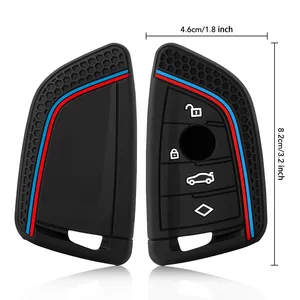 Étui de protection en silicone pour clé de voiture télécommande <span class=keywords><strong>BMW</strong></span> F48 F46 F10 F20 F30 X1 X2 X3 X4 X5 X6 Z4 Séries 1 2 3 4 5 6 7 Portefeuille - Product Image 6